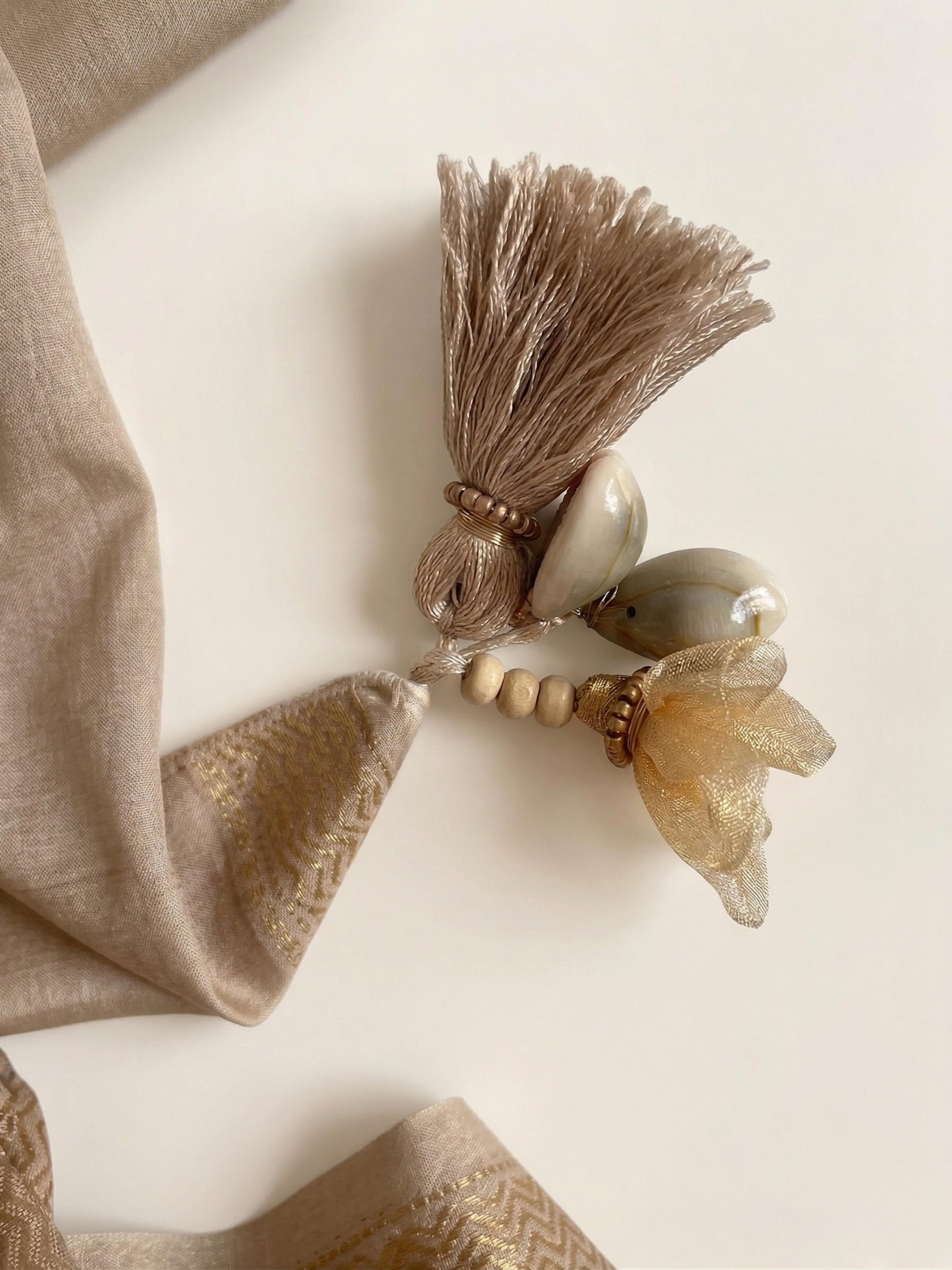 Silk saree tassels detail